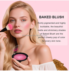 Paleta de Rubor Vegano de Tu Propia Marca, Maquillaje Facial en Polvo Horneado, <span class=keywords><strong>Bronceador</strong></span>, Iluminador, Rubor para Mejillas, Resistente al Agua - Product Image 1