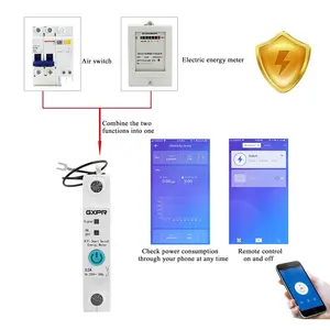 Gxpr 1p wi-fi disjuntor ewelink, wi-fi controle remoto mcb monitoramento inteligente mcb disjuntor em miniatura