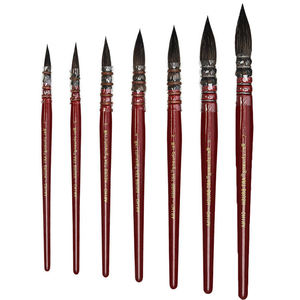 Di alta qualità 7 pz pennelli rotondi per capelli in Nylon con manico in legno per <span class=keywords><strong>pittura</strong></span> ad acqua di colore Art - Product Image 2