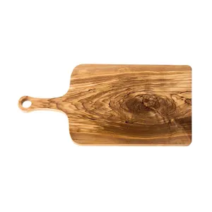オリーブ木製まな板サービングトレイパンチーズキッチンまな板ハンドル付きシャルキュトリボード