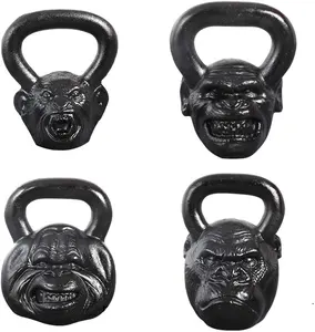 动物猴子举重壶铃健身房健身器材铸铁猴子壶铃