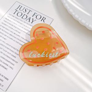 Fermagli per Capelli a Forma di Cuore in Acrilico Stile Coreano CANYUAN, Design Personalizzato con Stampa UV, Fermagli Floreali all'Ingrosso - Product Image 3