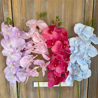 Fleurs d'orchidées 9 têtes, orchidée papillon en soie Phalaenopsis pour la décoration de la maison, de mariage et de fête, élégante composition florale artificielle