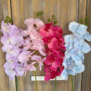 Fleurs d'orchidées 9 têtes, <span class=keywords><strong>orchidée</strong></span> papillon en soie Phalaenopsis pour la décoration de la <span class=keywords><strong>maison</strong></span>, de mariage et de fête, élégante composition florale artificielle - Product Image 2
