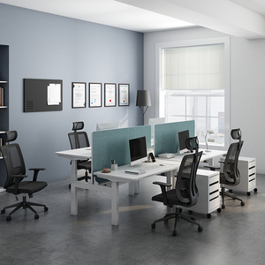 Ergonomische Face To Face Metalen Stalen Frame Verstelbare Hoogte 4-poot Hijsen Computertafel Elektrisch Intelligent Staand Bureau - Product Image 2