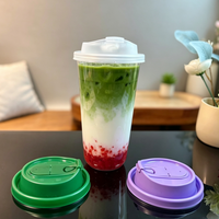 Gobelets en plastique PET/PP fins de 12oz/14oz/16oz/18oz/20oz/24oz avec impression de logo personnalisé, pour boissons froides, avec couvercle et paille, prix usine
