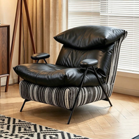 Moderner Drehbarer Gepolsterter Sessel Wohnzimmer-Sofa-Stuhl Balkon-Einzelsessel Eichenholzbeine Schlafzimmerstuhl