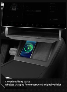 Xe dưới màn hình lưu trữ Khay cho Tesla mô hình y 3 2021 <span class=keywords><strong>2025</strong></span> cao nguyên ẩn dưới màn hình hộp lưu trữ với chống trượt lót - Product Image 3