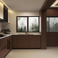 Meuble de cuisine adaptable pour grenier à plafond incliné avec étagères intérieures réglables en hauteur pour petit coin de cuisson dans le grenier