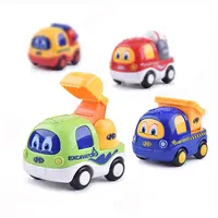 Toptan Mini karikatür geri çekmeli araba seti bebek eğitici oyuncaklar için erkek ve kız araba ile ışık ve müzik