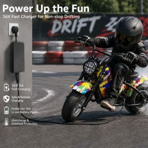 Chargeur de batterie 36V compatible avec la trottinette électrique Razor, le Dirt <span class=keywords><strong>Quad</strong></span>, le Pocket Mod, l'adaptateur d'alimentation intelligent pour batterie lithium 36 volts - Product Image 5
