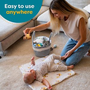 Organisateur de couches KUYEU, panier portable pour bébé, organisateur de rangement pour couches avec compartiments, panier à couches pour bébé pour le changement 0.8 - Product Image 5
