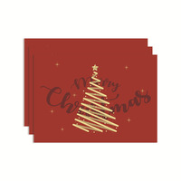 Weihnachtsdekoration Weihnachtsdekorationsartikel Leinen-Stil Bedruckte Tischmatte Tischläufer Party Restaurant Ambiente Dekor