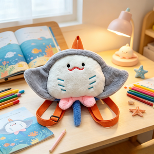Mochila <span class=keywords><strong>de</strong></span> Peluche <span class=keywords><strong>de</strong></span> <span class=keywords><strong>Manta</strong></span> Raya <span class=keywords><strong>de</strong></span> Dibujos Animados, Suave y Esponjosa, para Niños Pequeños, para Viajes al Aire Libre, Regalo para Niños - Product Image 3
