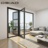 Puerta de Aluminio con Rotura de Puente Térmico para Villa, Integrada con Malla Mosquitera, Insonorizada, Aislante Térmico, Antirrobo, Residencial, Abatible