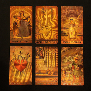 Neue Goldfolie Hochwertige profession elle PVC <span class=keywords><strong>Tarot</strong></span> Deck Großhandel <span class=keywords><strong>Tarot</strong></span> karten Fabrik Durable Light Luxus Magic Brettspiel - Product Image 4
