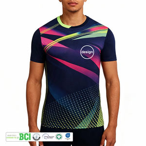 T-shirts de course pour événements de marathon en gros, impression 3D publicitaire, t-shirts en polyester avec logo personnalisé, t-shirts vierges pour sublimation - Product Image 2