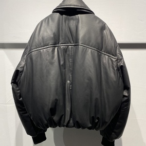 Giacca invernale da donna in <span class=keywords><strong>pelle</strong></span> di montone nero piumino in <span class=keywords><strong>pelle</strong></span> Bomber giacca piumino in <span class=keywords><strong>pelle</strong></span> da donna - Product Image 4