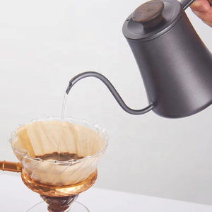 Cafetera de Espresso de 600ml con Asa de Madera Maciza, Acero Inoxidable 304, Boquilla Larga, Diseño de Cuello de Cisne, Filtro de Goteo, Olla Colgante - Product Image 3