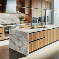 Dalle de marbre Breccia Lunare blanc naturel personnalisée pour villas, design moderne, surface polie, imperméable