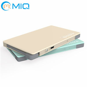 Logo personalizzato di buona qualità leggero 4000mah formato carta di credito in alluminio caricatore portatile Mini Power Bank con costruito in cavi - Product Image 5