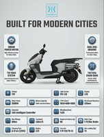 Moto électrique 72V 2000W, scooter électrique haute vitesse 45 km/h avec batterie au plomb-acide 20AH, frein à disque avant et arrière, moto