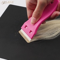 Ruban de rasoir en plastique à double tranchant avec logo personnalisé ARLANY Lames d'extension de cheveux Outils de retrait de ruban Grattoir de ruban adhésif