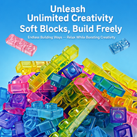 Blocs de construction en gelée 3 cm, TPR souple, jouets sensoriels éducatifs anti-stress à emboîter pour enfants et adolescents de 14 ans et plus, vente en gros