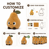 Peluche Poire Personnalisée en Coton PP Ultra Doux, Vente Directe Usine, Anti-Stress, Anniversaire, OEM/ODM pour Marques à Marque Blanche