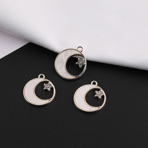 Colgante de aleación de zinc con forma de luna y dije de estrella para collar, joyería, accesorio de regalo unisex - Product Image 3