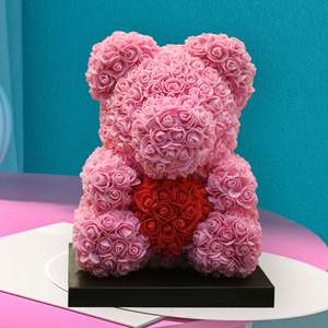 AliExpress ดอกไม้โฟม40ซม. ดอกกุหลาบหมีหัวใจวันขอบคุณพระเจ้าวันแม่ของขวัญวันวาเลนไทน์ - Product Image 3