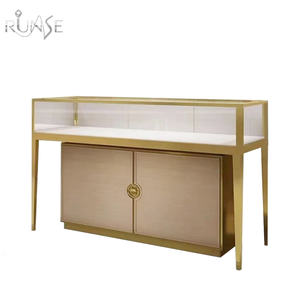 ארון תצוגה מזכוכית עתיקה לחנויות תכשיטים, עיצוב חופשי, פלדה, עץ, MDF ומתכת, אריזה, דלפק תצוגה לחנות - Product Image 5