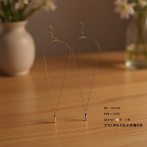 Collar con Colgante de Diamante en Forma de Letra L, Oro 18K, Plata, Acero Inoxidable, Joyería Fina, Accesorio de Moda para Mujer - Product Image 3