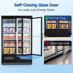 Congelador Vertical Refrigerado con Doble Puerta de Vidrio para Exhibición de Bebidas y Helados, Venta al Por Mayor - Product Image 6