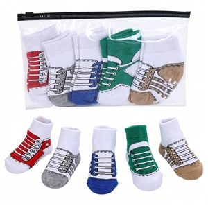 Meias Esportivas de Algodão para Bebês Meninos de 0 a 12 Meses, Conjunto com 5 Pares, Respiráveis, Macias, Antiderrapantes, para Uso Diário e Recém-Nascidos - Product Image 6
