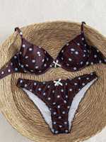Harga Pabrik Warna Sesuai Pesanan Baju Renang Dua Potong Wanita Bikini Seksi Berkawat dengan Pola Cetak Set Bikini Desainer