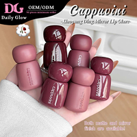 CAPPUVINI Tube Lip Glaze Double Effet Mat et Miroir, Lèvres Lisses et Délicates, Nude Quotidien, Maquillage Abordable