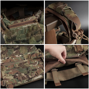 Chaleco Táctico de Liberación Rápida con Sistema MOLLE, Talla Completa, con Cinturón Ajustable y Bolsa Desmontable para Caza - Product Image 3