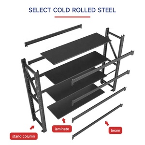 Estanterías Industriales Ajustables de 120 kg/Nivel, Sistema de Estanterías Metálicas de Acero sin Pernos, Estanterías Apilables para Almacenamiento, Sistema de Estanterías para Almacenes - Product Image 3
