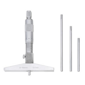 Micromètre de profondeur Fervi 0-100 mm, résolution 0,01 mm, outil de mesure de précision en acier inoxydable - Product Image 1