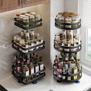 360Rotation Spice Rack Organizer Jar Cans Non-Skid <b>Storage</b> <b>Tray</b> for Seasonings Kitchen <b>Storage</b> Rack Kitchen Accessories - Product Image 2