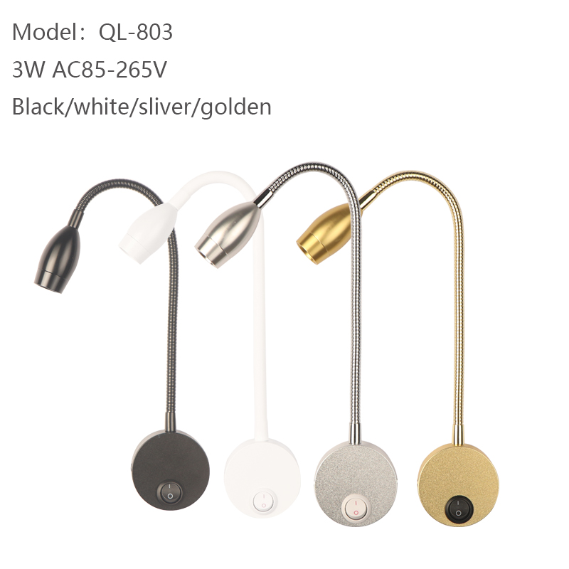 Qiliang Portable Flexible LED Book Light - White Body Night Reading Lamp