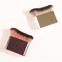 Offre Spéciale luxe Kabuki manche noir vague incurvée fond de teint en poudre unique pinceau de maquillage nouveau pinceau de bronzage pour le corps