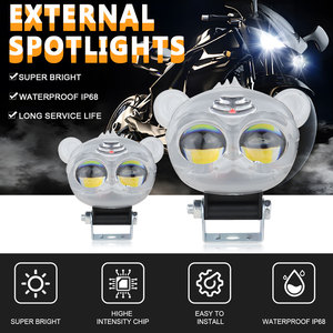 LELANPU - Proyector LED para Coche, 12 V, Tamaño Mini, para Camioneta Todoterreno, Color RGB, Forma de Cabeza de León, 12 W, 2 Lentes, Luz de Trabajo - Product Image 2