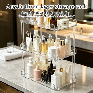 Organizador de Baño Acrílico Transparente Antiamarilleo de Tres Niveles, Personalizable con Soporte de Fábrica - Product Image 4