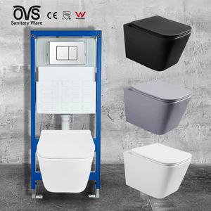 Ovs Sanitaire Céramique Tolet Siège Citerne Dissimulée Cadre Métallique Salle de Bain Toilette Murale Couleur Grise Toilette Murale - Product Image 3