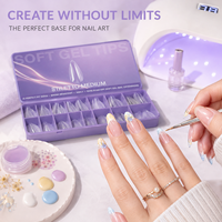 300 pièces/boîte, 15 tailles, faux ongles en acrylique à presser, capsules d'ongles en gel souple, couleur unie pré-dessinée pour le nail art et la décoration des ongles en salon