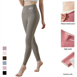 Leggings personnalisés en gros doublés polaire, pantalons amincissants pour femmes, pantalons de yoga chauds taille haute - Product Image 2
