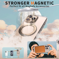 Coque de téléphone pour iPhone 16 Pro Max, nouvelle coque transparente en titane désertique, aspiration magnétique, pivotante, anti-chute, coque 15pro, 16plus
