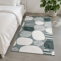Moderner Abstrakter Jacquard-Teppich Weicher Plüsch-Wohnzimmerteppich Geometrisches Muster Rutschfester Maßgefertigter Teppich